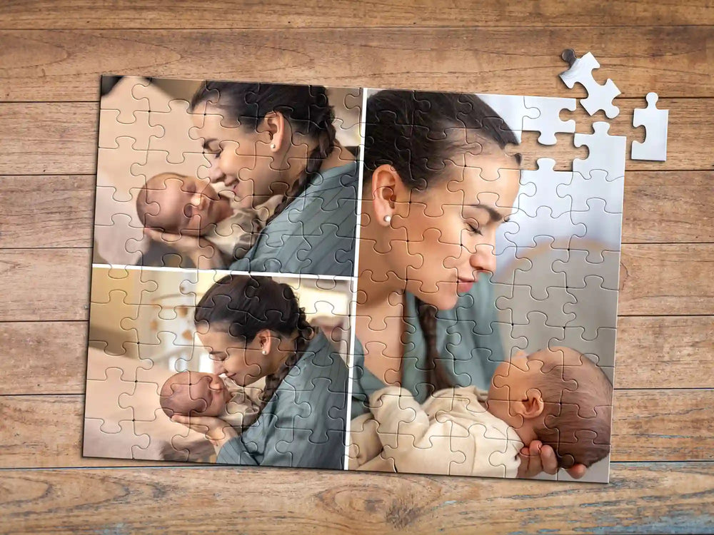 New Parents with baby photo collage puzzle