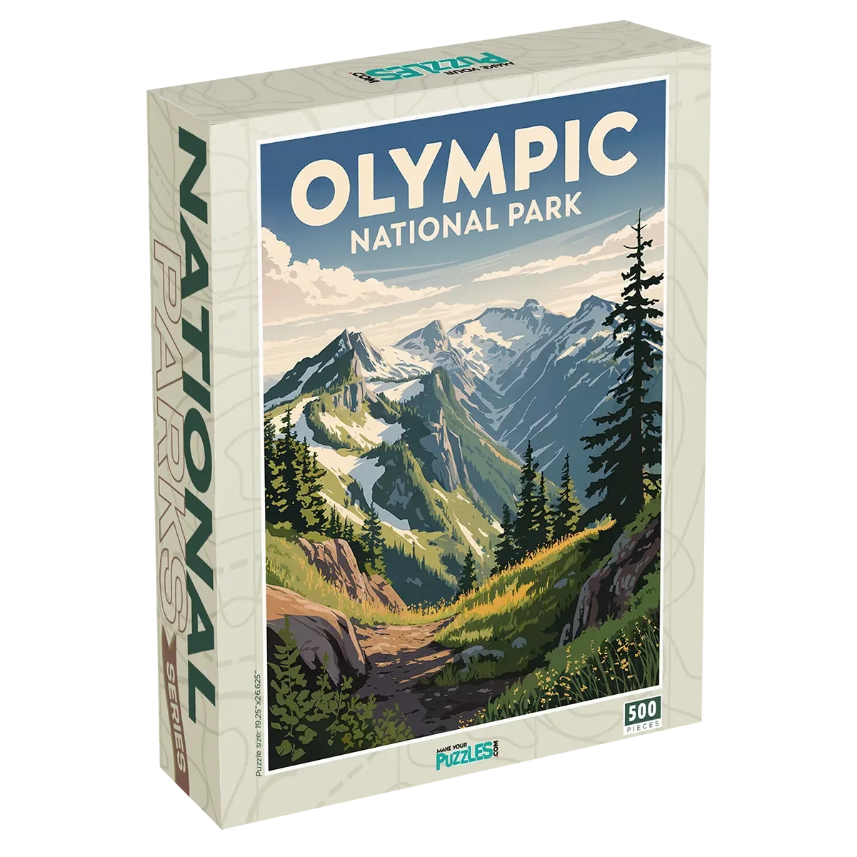 Olympic National Park Hurricane Ridge 500 piece puzzle box by MakeYourPuzzles