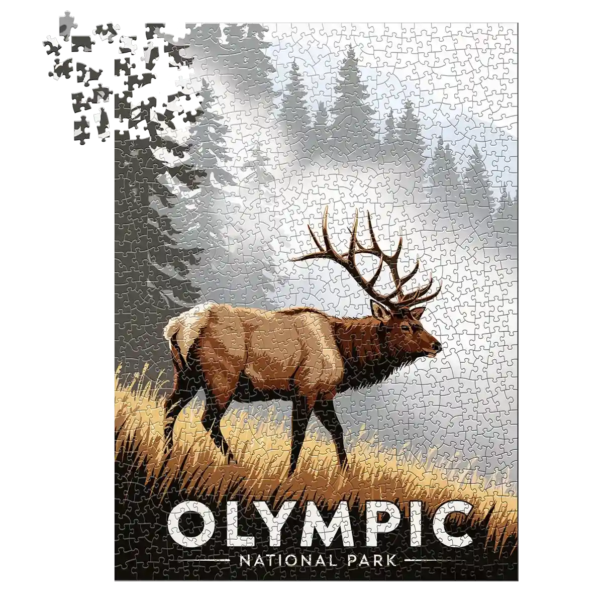 Olympic National Park Roosevelt Elk 1000 piece puzzle by MakeYourPuzzles