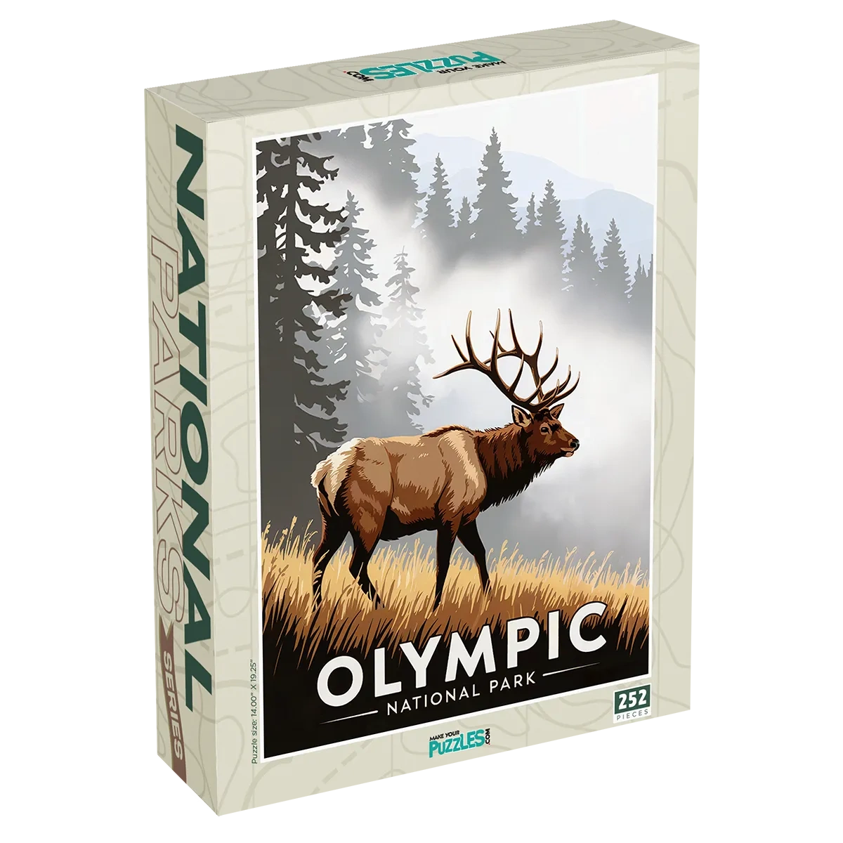 Olympic National Park Roosevelt Elk 252 piece puzzle box by MakeYourPuzzles