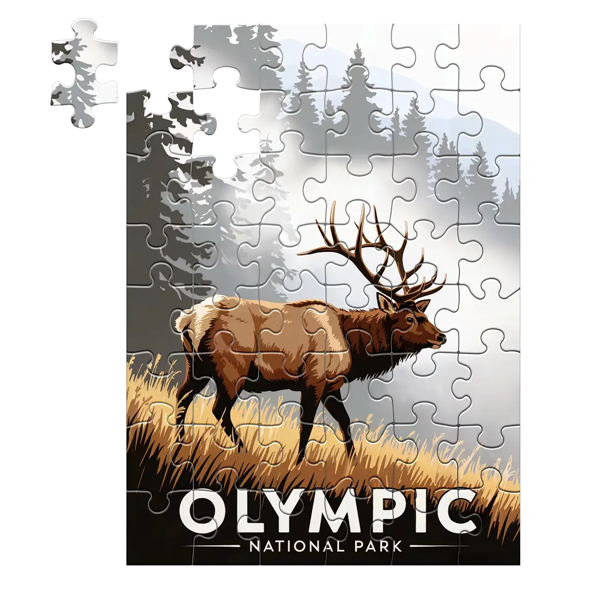 Olympic National Park Roosevelt Elk 48 piece puzzle by MakeYourPuzzles