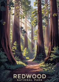 Thumbnail for Redwood National Park Puzzle WPA Style by MakeYourPuzzles