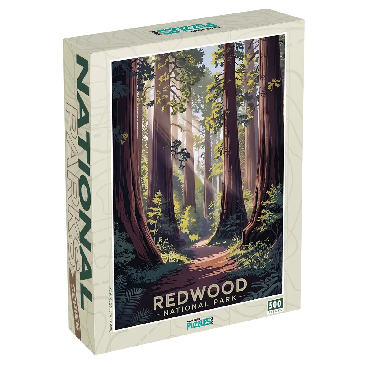 Redwood National Park 500 piece puzzle box by MakeYourPuzzles