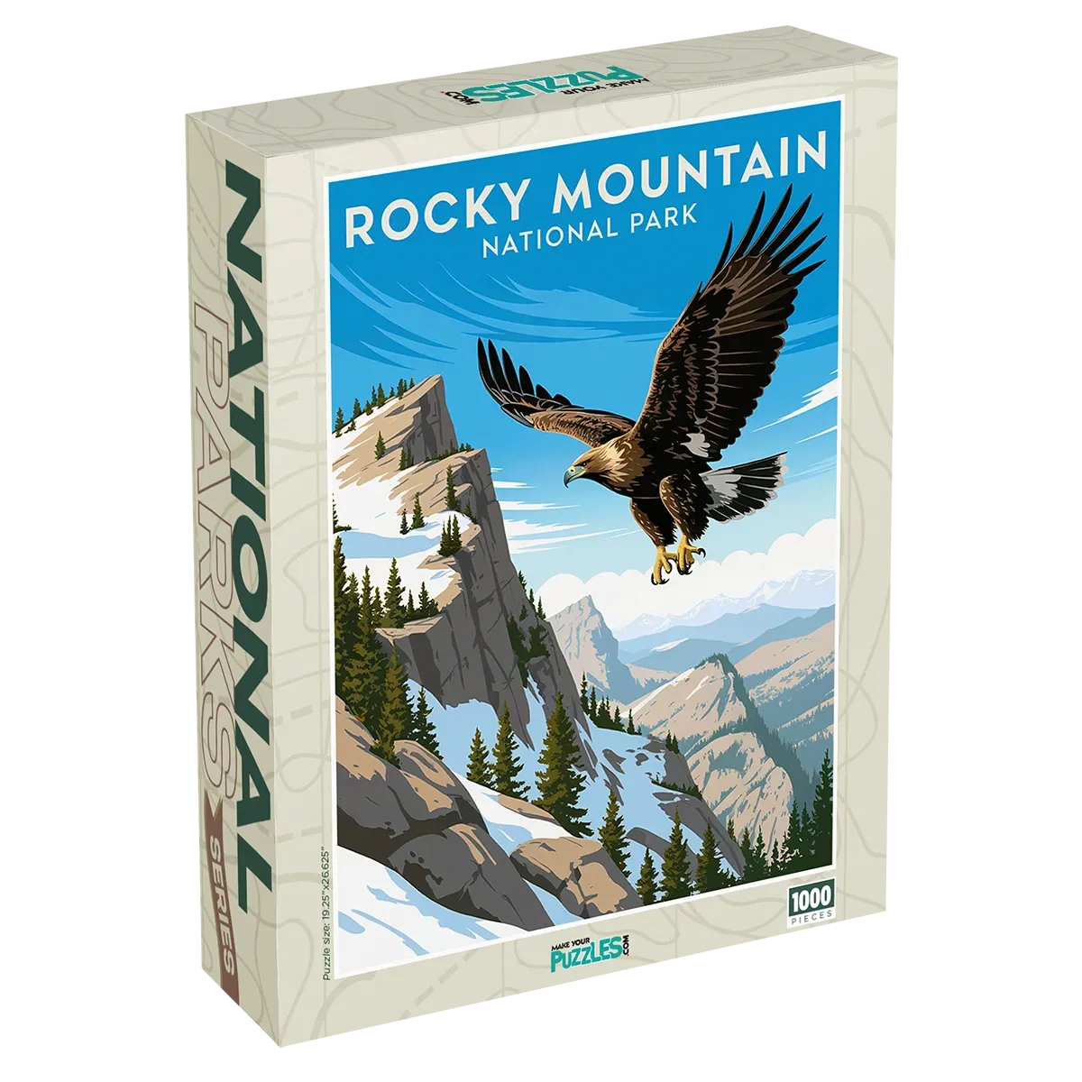 Rocky Mountain National Park Eagle 1000 piece puzzle box by MakeYourPuzzles