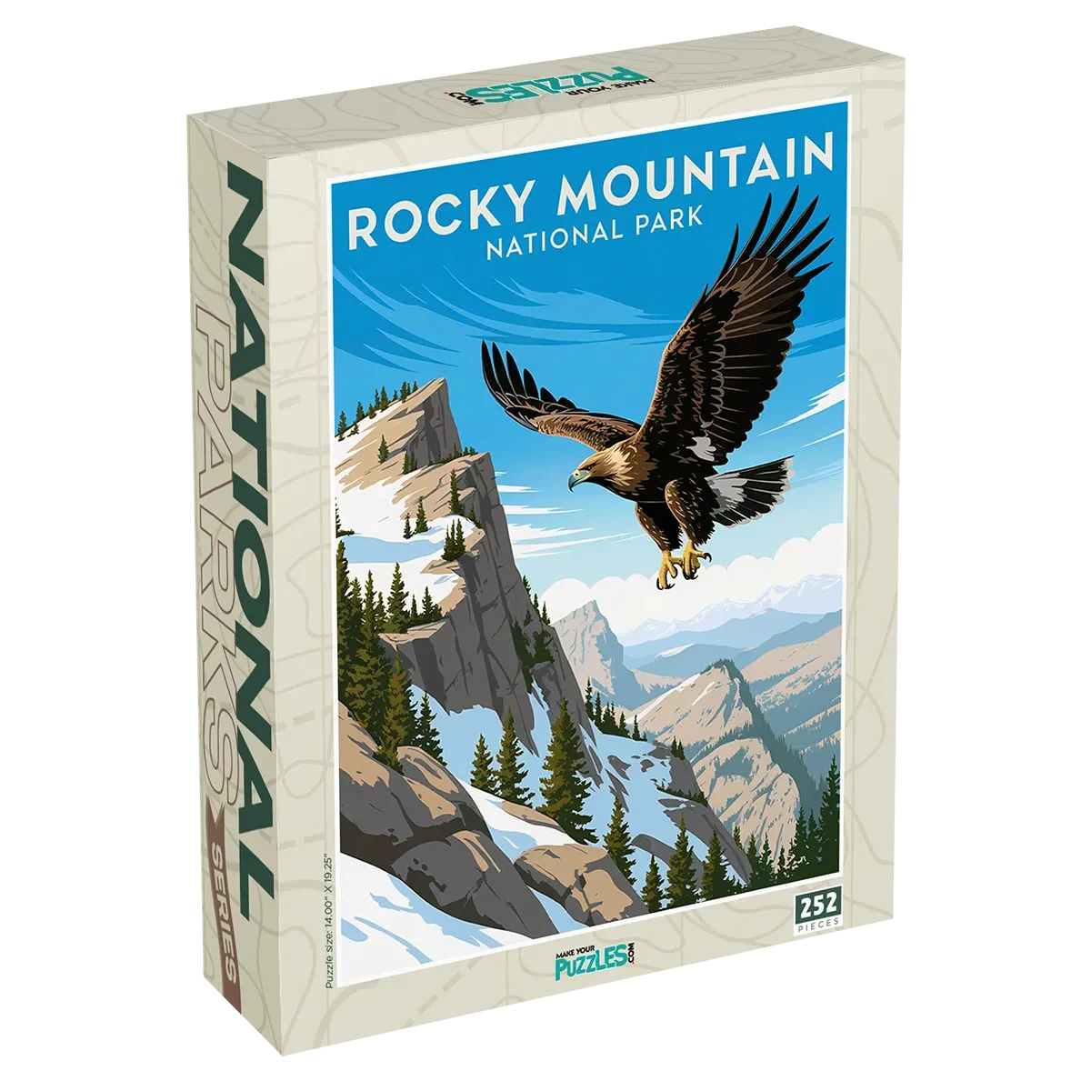 Rocky Mountain National Park Eagle 252 piece puzzle box by MakeYourPuzzles