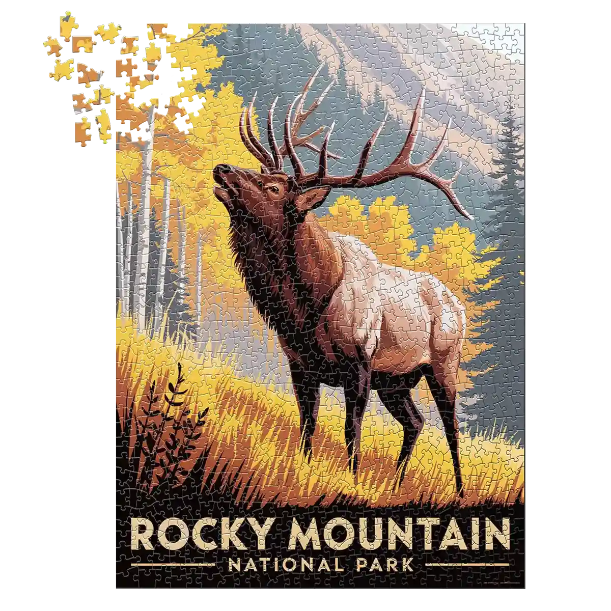 Rocky Mountain National Park Elk 1000 piece puzzle by MakeYourPuzzles