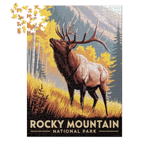 Thumbnail for Rocky Mountain National Park Elk 1000 piece puzzle by MakeYourPuzzles