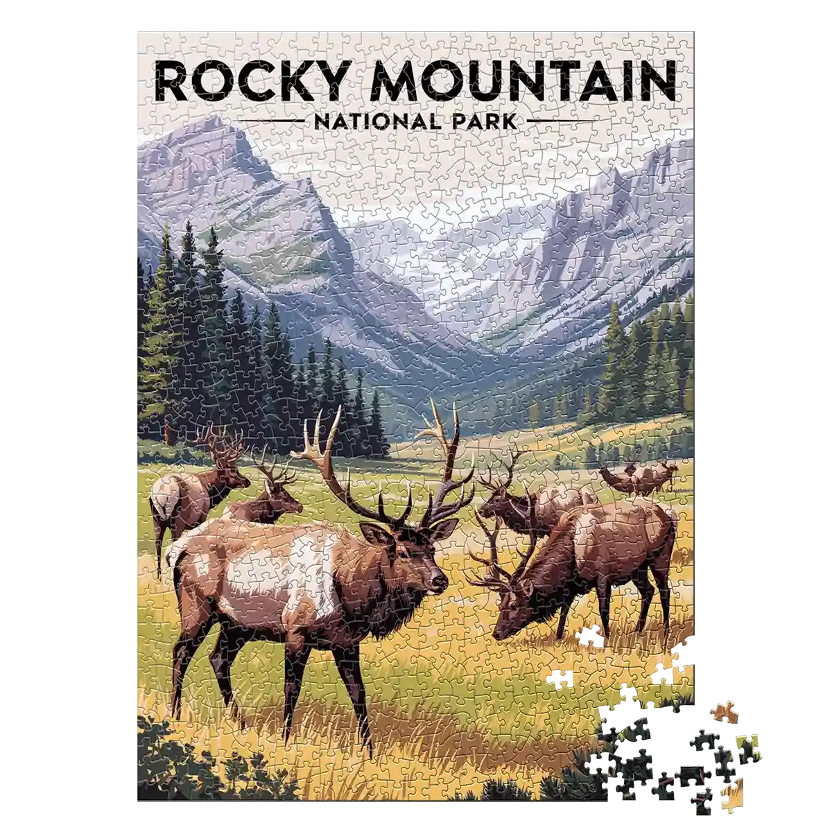Rocky Mountain National Park Elk Herd 1000 piece puzzle by MakeYourPuzzles