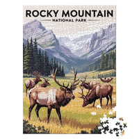 Thumbnail for Rocky Mountain National Park Elk Herd 1000 piece puzzle by MakeYourPuzzles