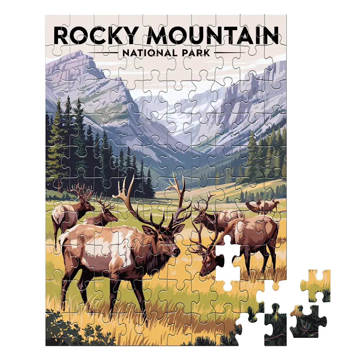 Rocky Mountain National Park Elk Herd 100 piece puzzle by MakeYourPuzzles