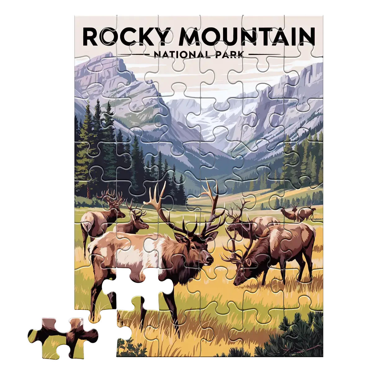 Rocky Mountain National Park Elk Herd 48 piece puzzle by MakeYourPuzzles