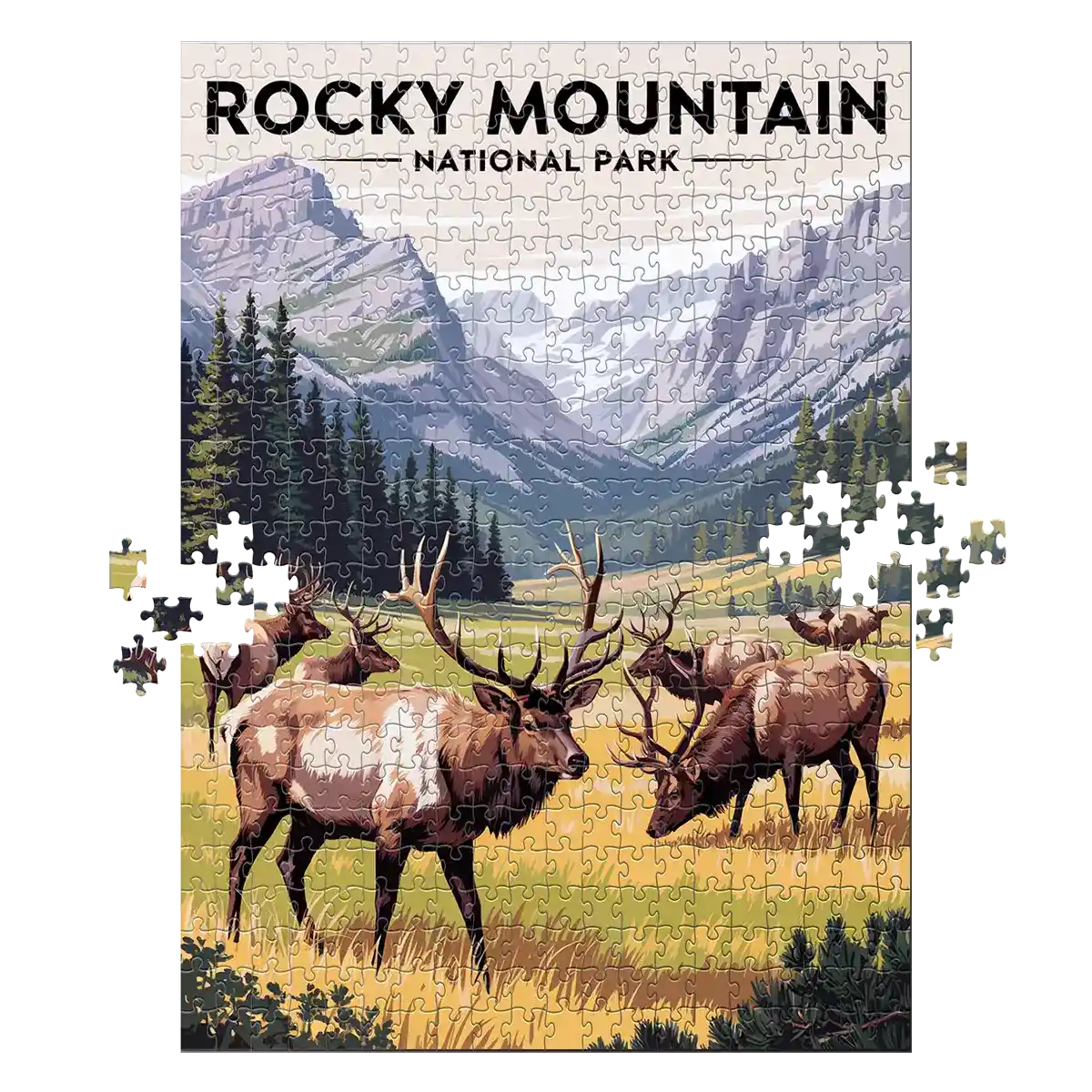 Rocky Mountain National Park Elk Herd 500 piece puzzle by MakeYourPuzzles