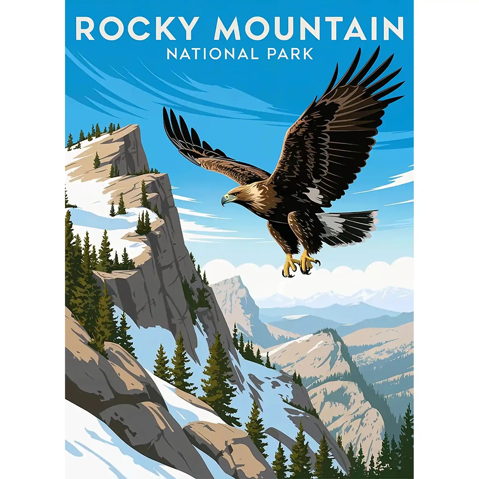 Rocky Mountain National Park Puzzle with Eagle by MakeYourPuzzles | Made in the USA