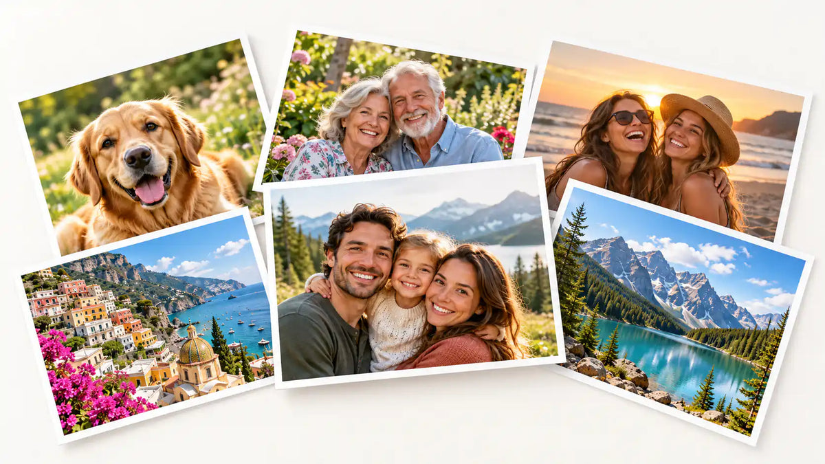 Young family assembling a photo puzzle