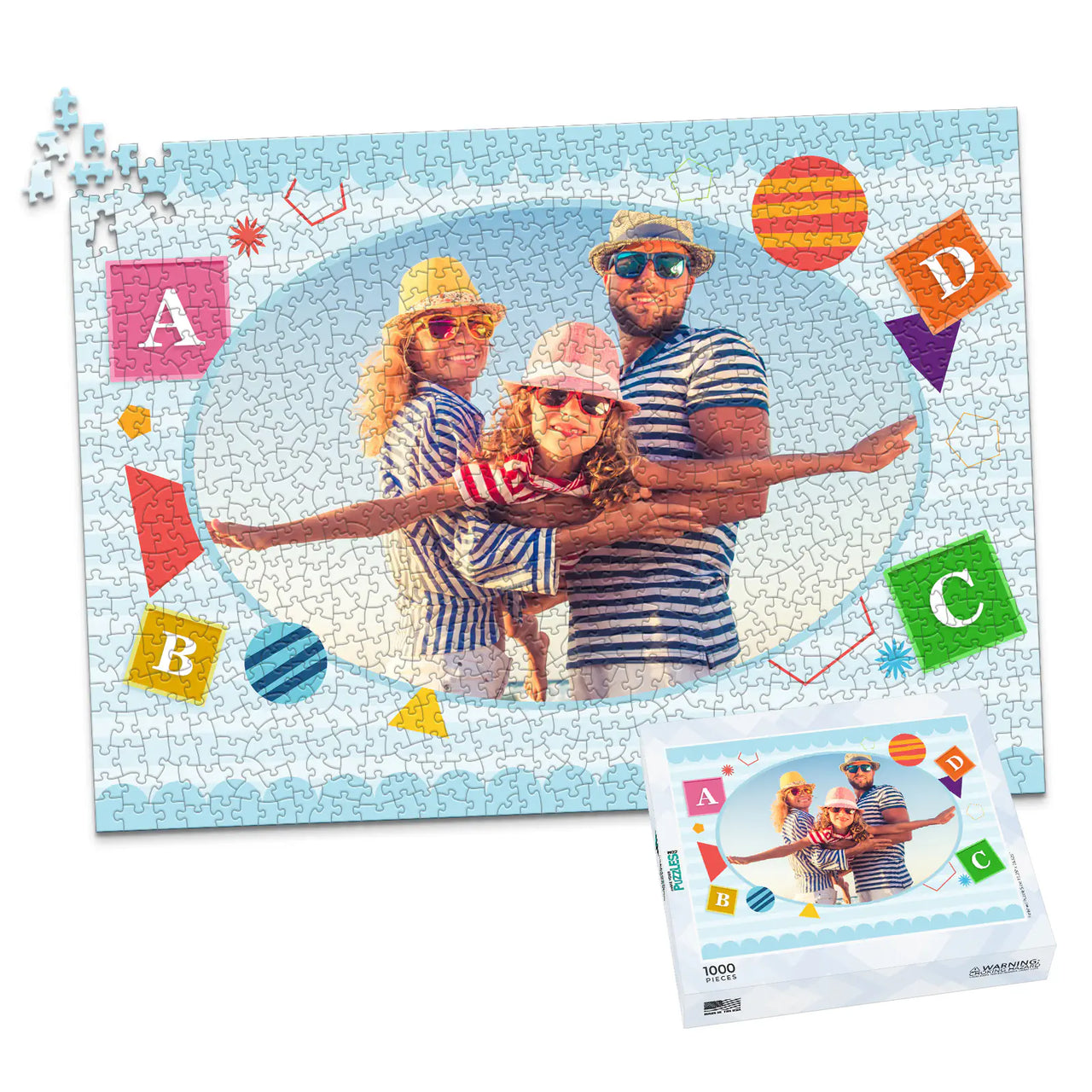 Summer Beach Blocks Photo Puzzle - 1000 piece and box