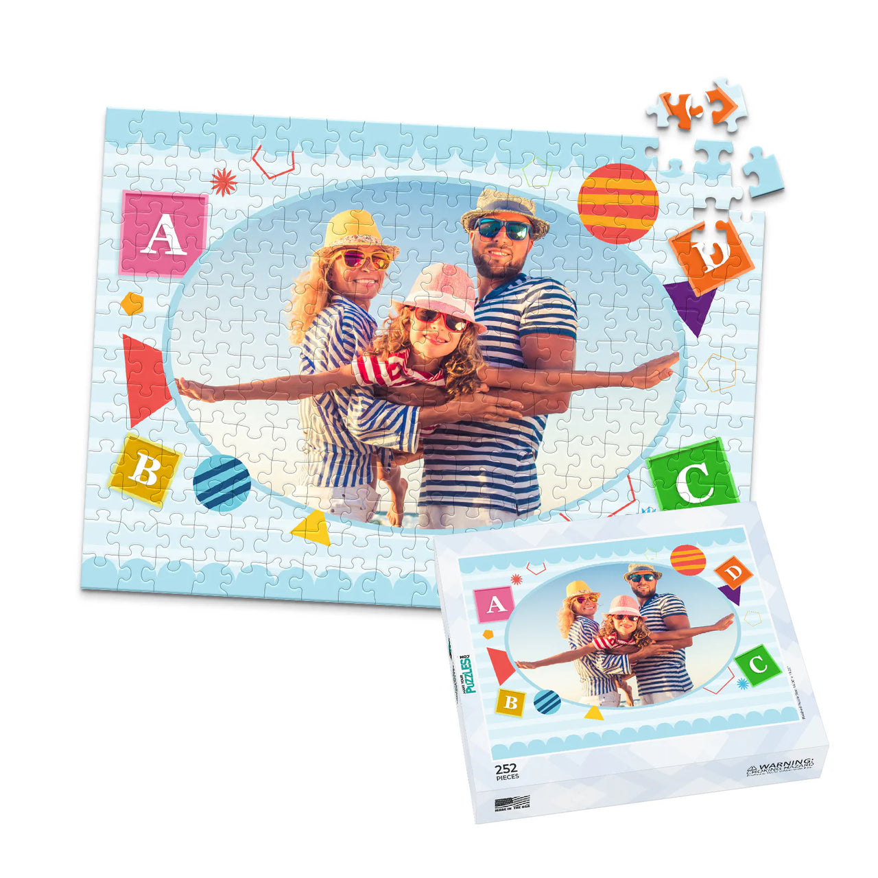 Summer Beach Blocks Photo Puzzle - 252 piece and box