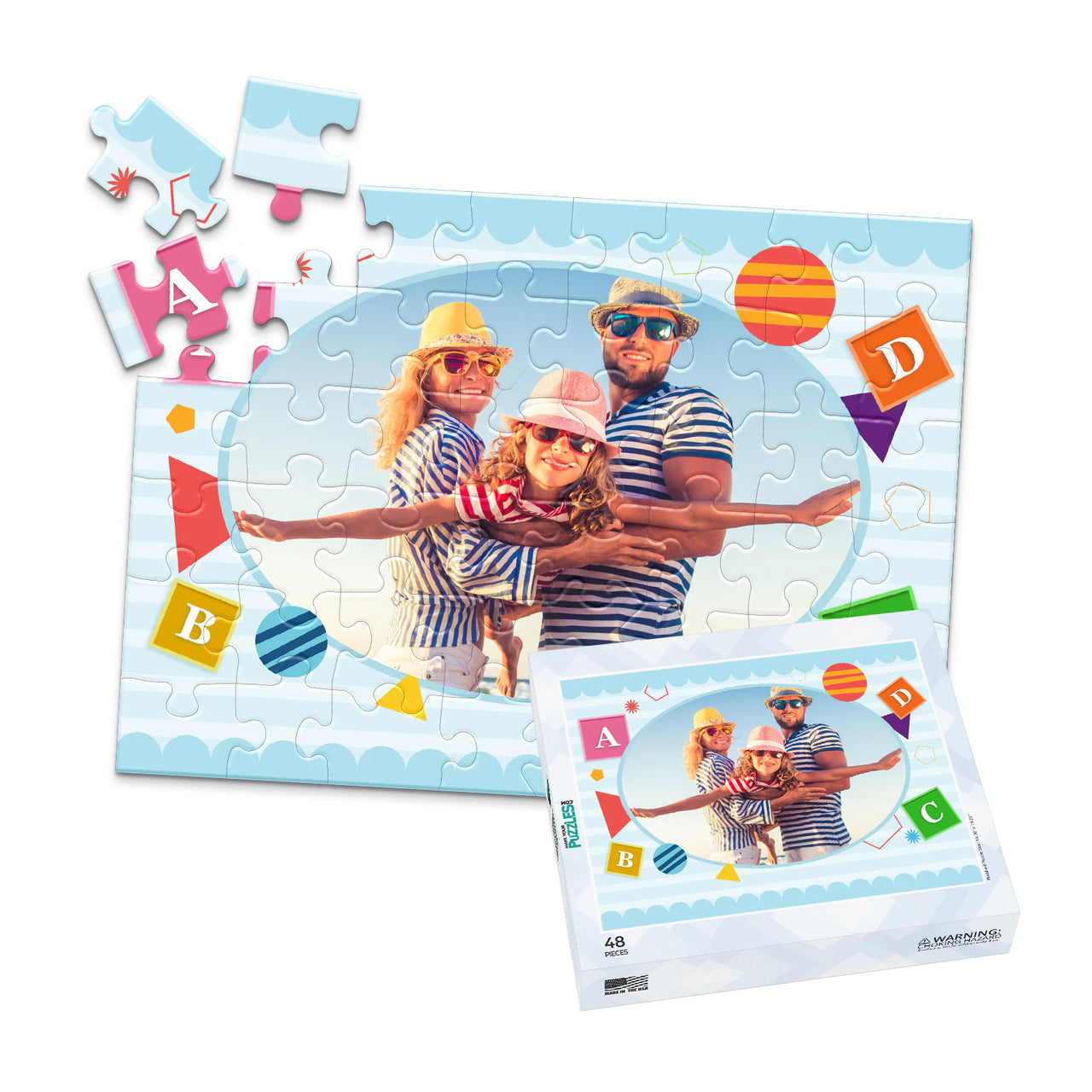 Summer Beach Blocks Photo Puzzle - 48 piece and box