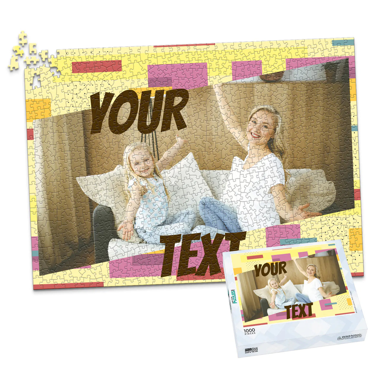 Text Retro Photo Puzzle - 1000 piece and box