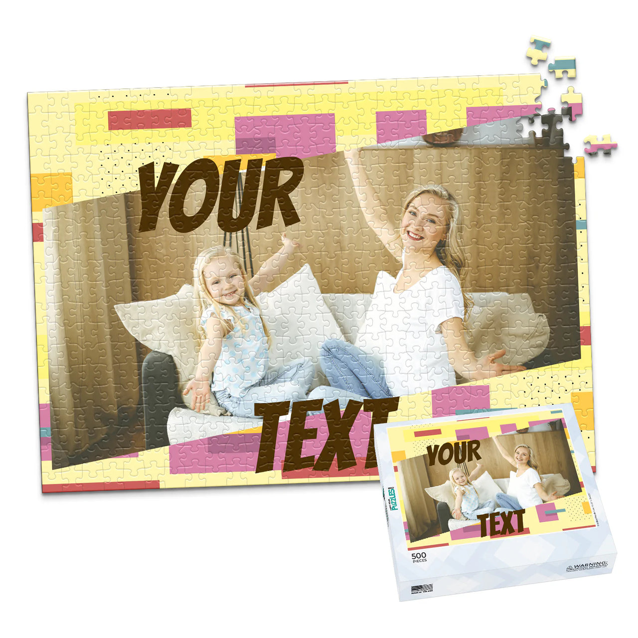 Text Retro Photo Puzzle - 500 piece and box
