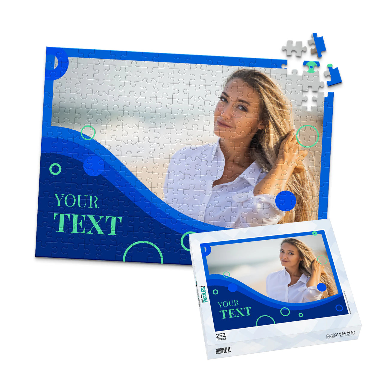Text Ocean Wave Photo Puzzle - 252 piece and box