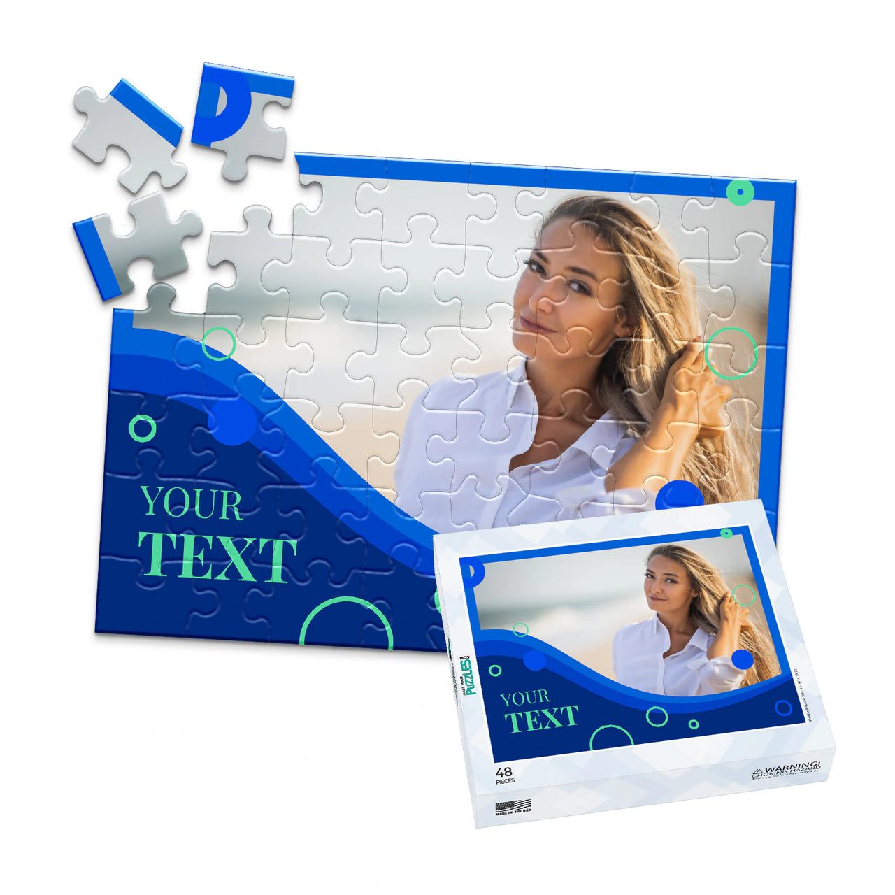 Text Ocean Wave Photo Puzzle - 48 piece and box