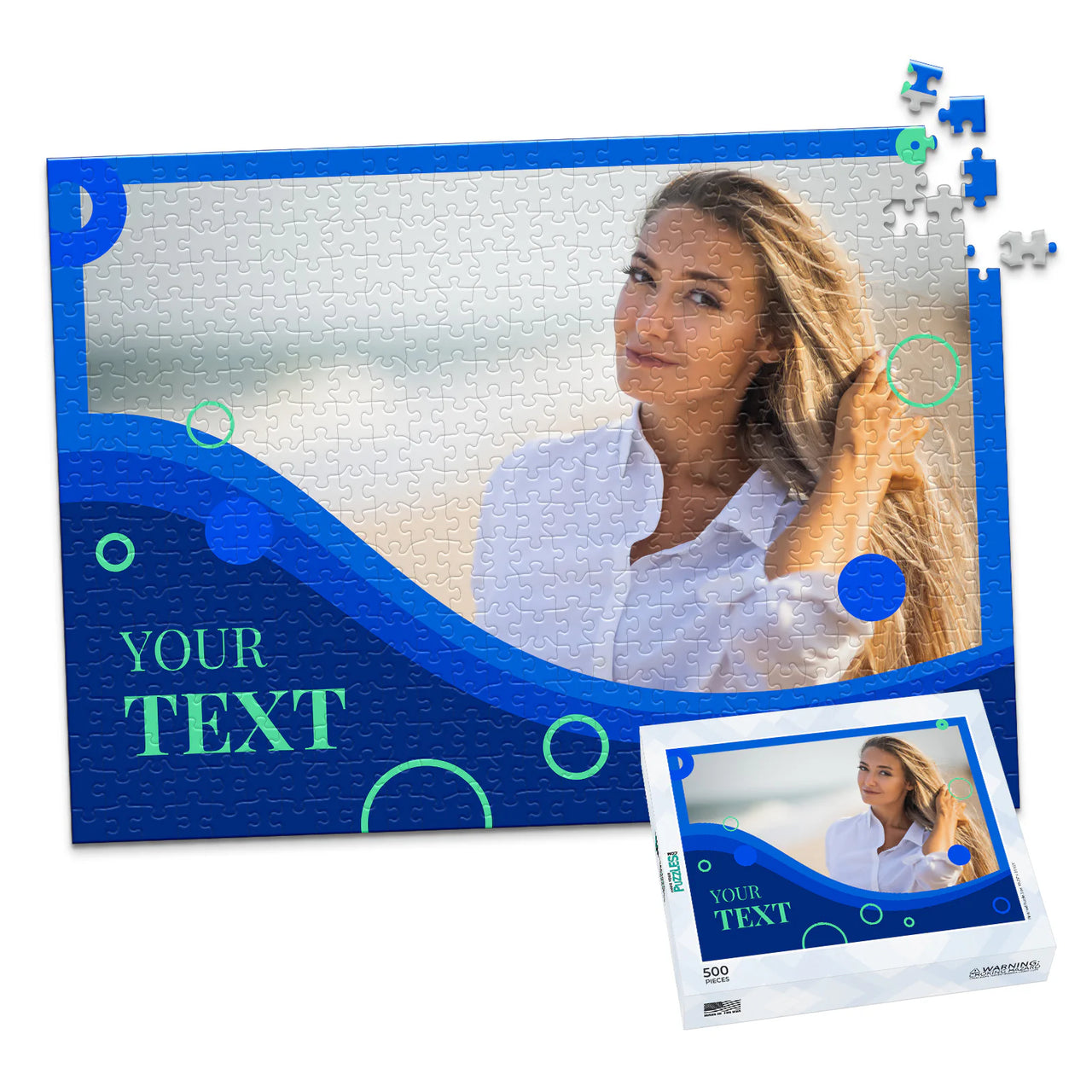 Text Ocean Wave Photo Puzzle - 500 piece and box