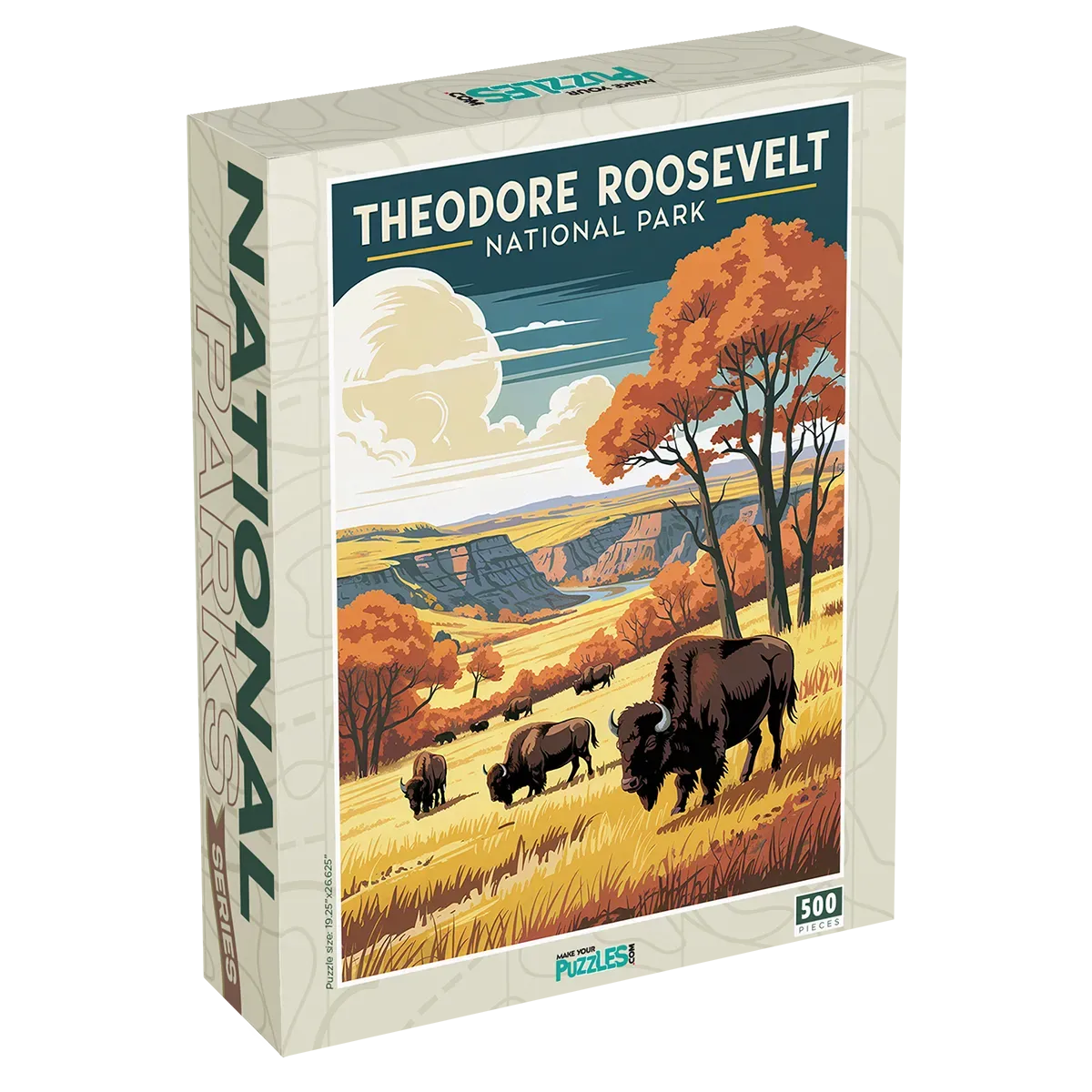 Theodore Roosevelt National Park 500 piece puzzle box by MakeYourPuzzles