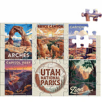 Thumbnail for Utah National Parks Collage Puzzle 48 pieces by MakeYourPuzzles | Collage Puzzle of all 5 National Parks in Utah 