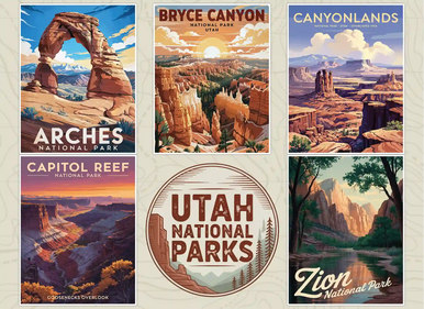 Utah National Parks Collage Puzzle | Made in the USA