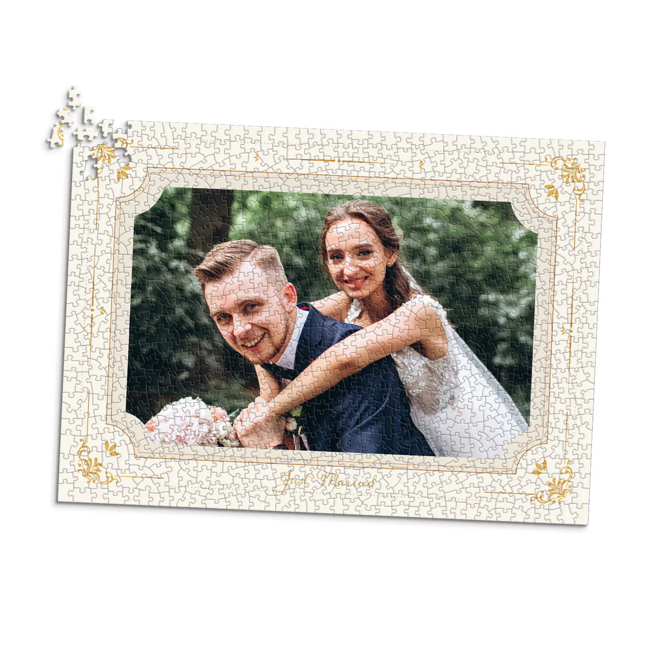 Wedding Gold Elegant Photo Puzzle