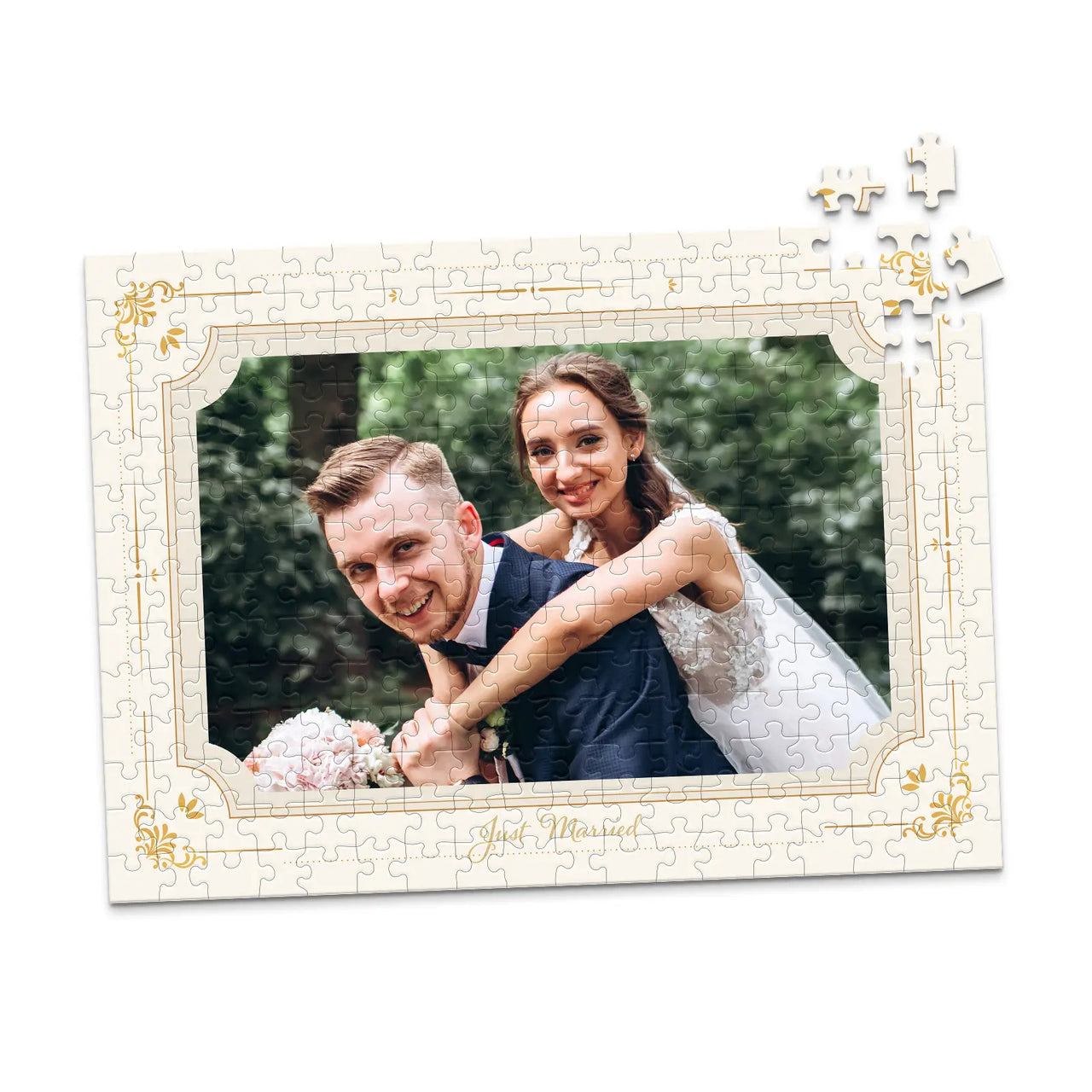 Wedding Gold Elegant Photo Puzzle - 500 piece and box