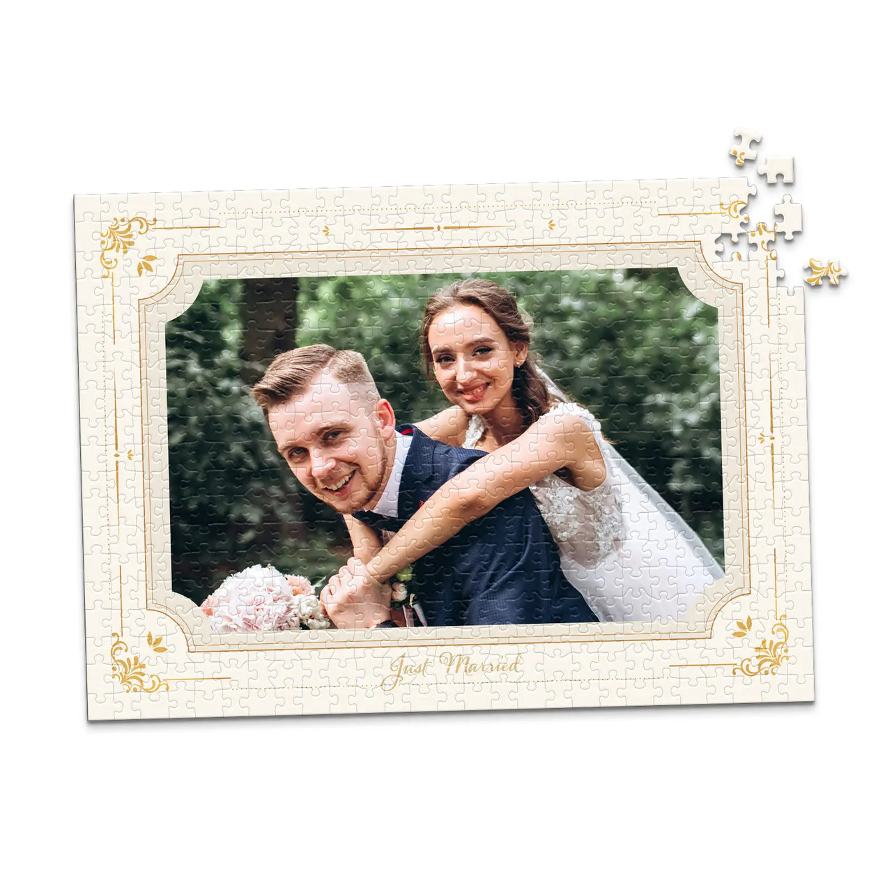 Wedding Gold Elegant Photo Puzzle - 1000 piece and box