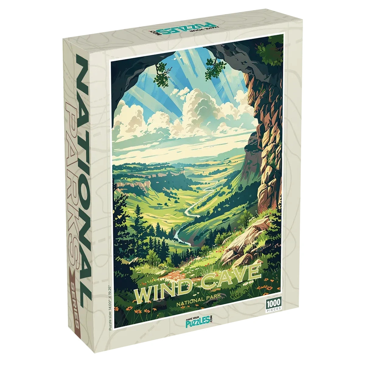 Wind Cave National Park Puzzle 1000 piece puzzle box by MakeYourPuzzles