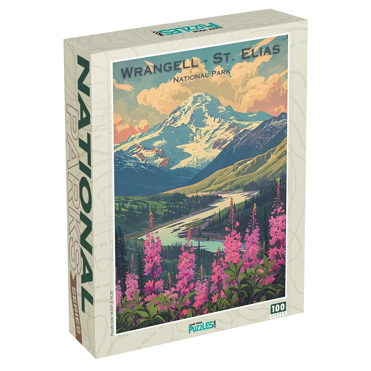 Wrangell-St. Elias National Park 100 piece puzzle box by MakeYourPuzzles