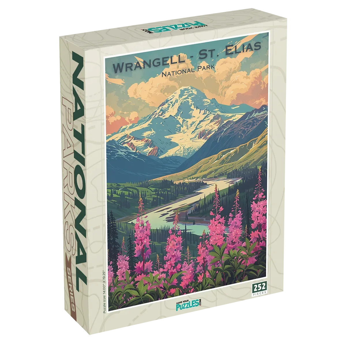 Wrangell-St. Elias National Park 252 piece puzzle box by MakeYourPuzzles
