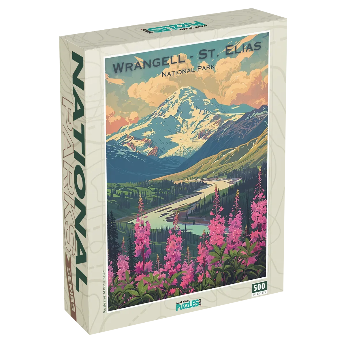 Wrangell-St. Elias National Park 500 piece puzzle box by MakeYourPuzzles