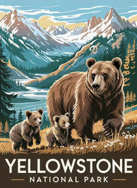 Thumbnail for Yellowstone National Park Puzzle Grizzly Family by MakeYourPuzzles