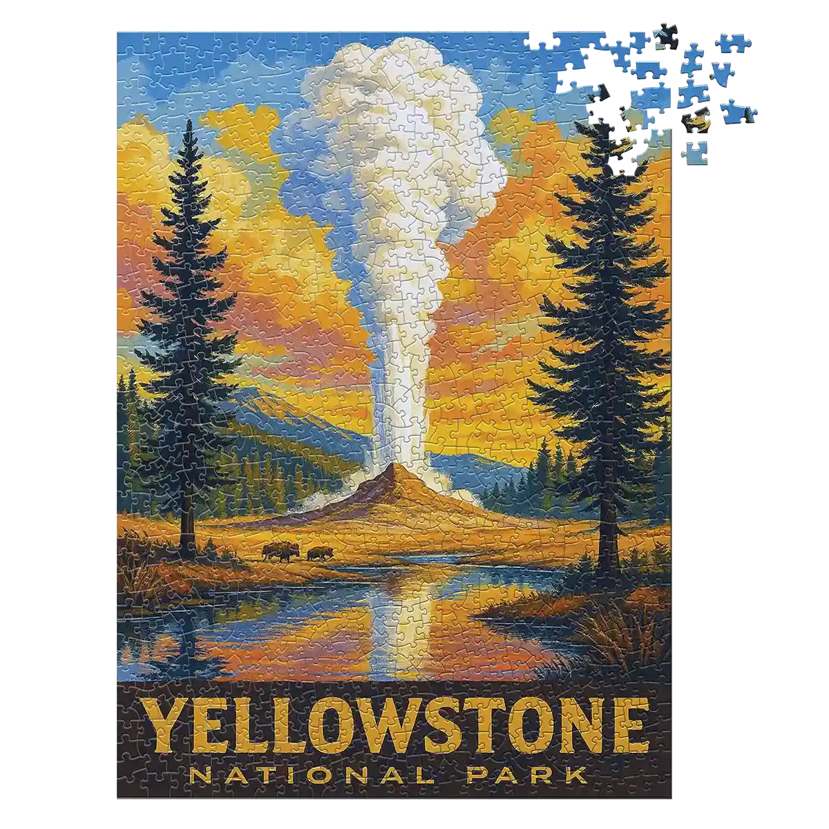 Yellowstone National Park Geyser 1000 piece puzzle by MakeYourPuzzles