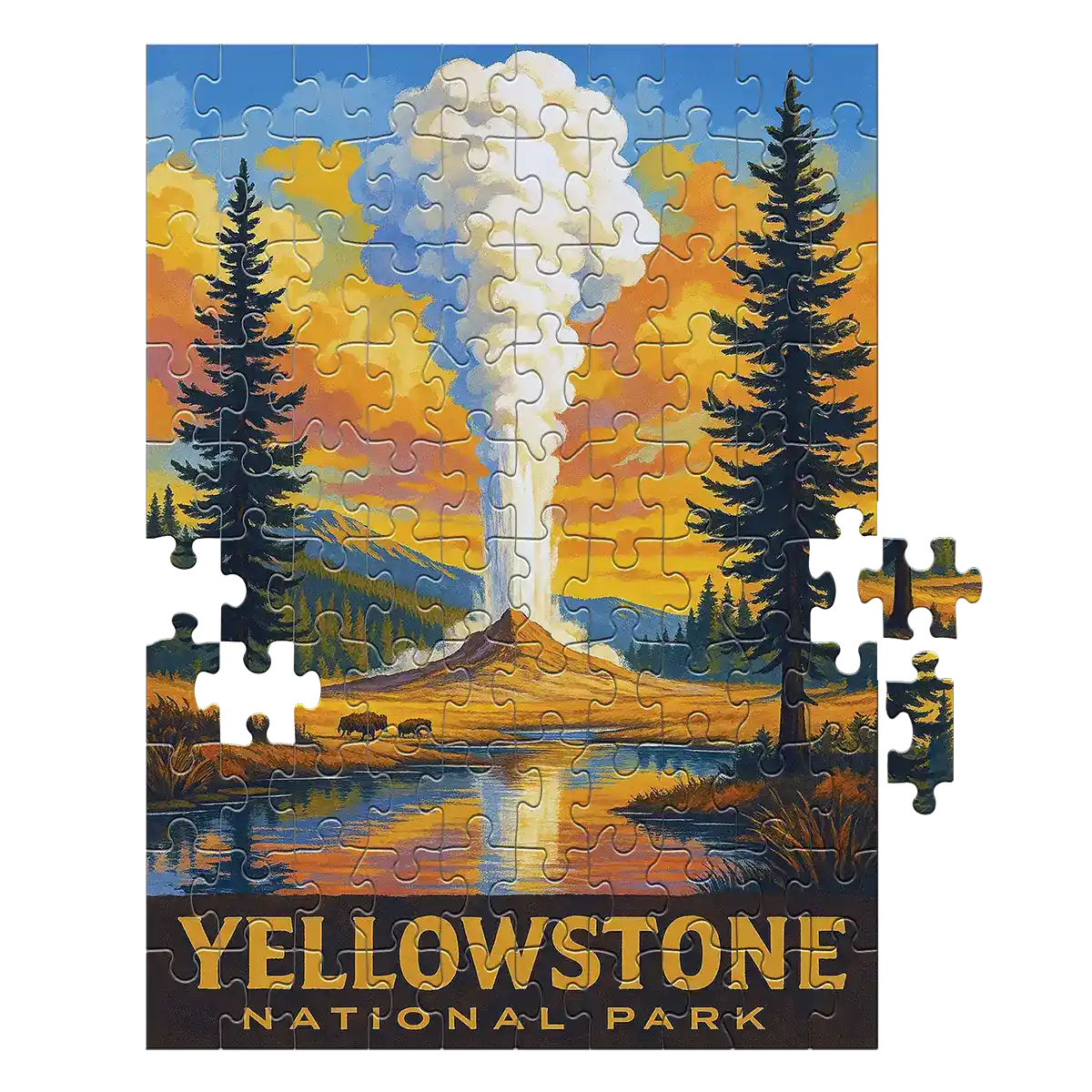 Yellowstone National Park Geyser 100 piece puzzle by MakeYourPuzzles
