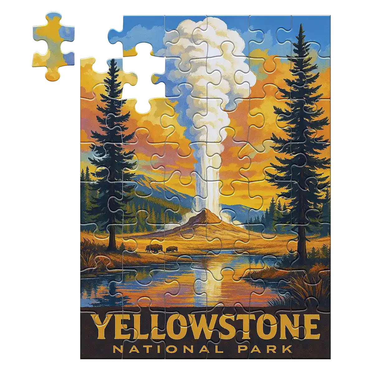 Yellowstone National Park Geyser 48 piece puzzle by MakeYourPuzzles
