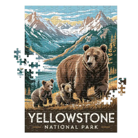 Thumbnail for Yellowstone National Park Grizzly Family 252 piece puzzle by MakeYourPuzzles