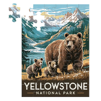 Thumbnail for Yellowstone National Park Grizzly Family 48 piece puzzle by MakeYourPuzzles