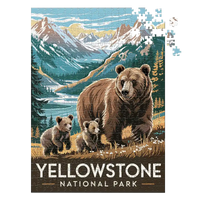 Thumbnail for Yellowstone National Park Grizzly Family 500 piece puzzle by MakeYourPuzzles