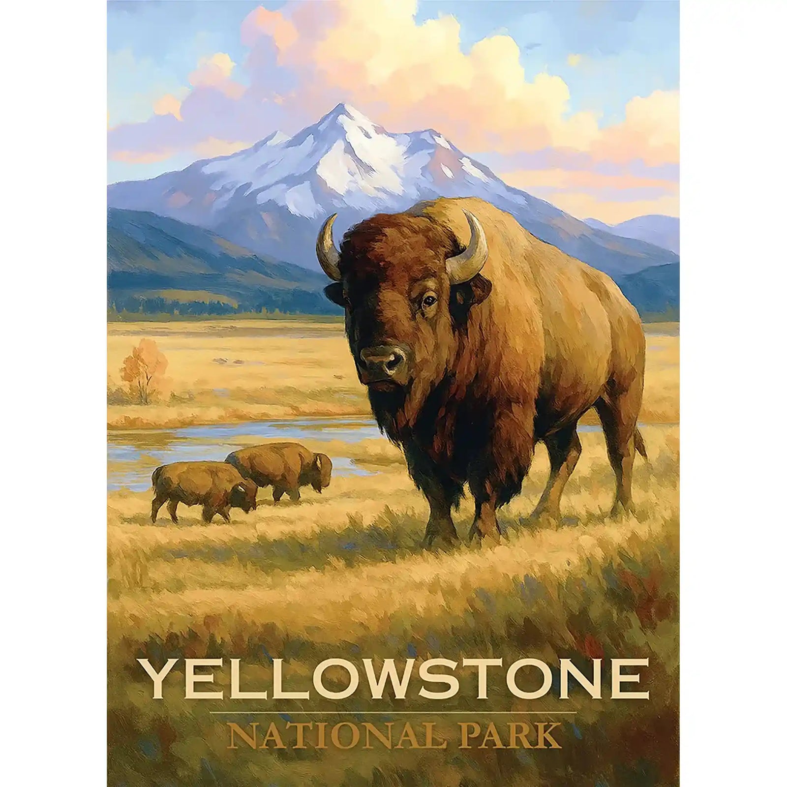 Yellowstone Puzzle Bison Roaming The Park by MakeYourPuzzles | MakeYourPuzzles