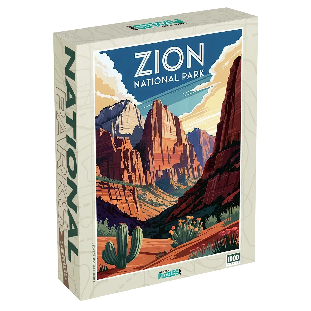 Zion National Park Radiance 1000 piece puzzle box by MakeYourPuzzles | Made in the USA