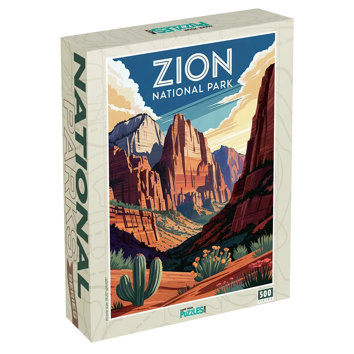 Zion National Park Radiance 500 piece puzzle box by MakeYourPuzzles