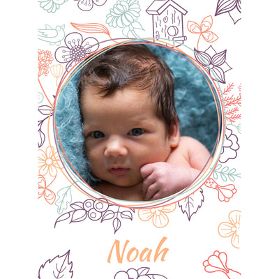 Baby Floral Sketch Photo Puzzle