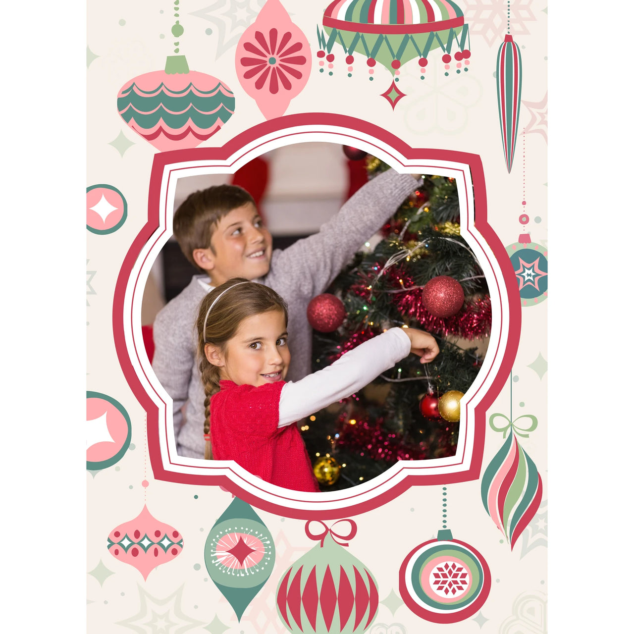 Christmas Retro Ornaments Photo Puzzle