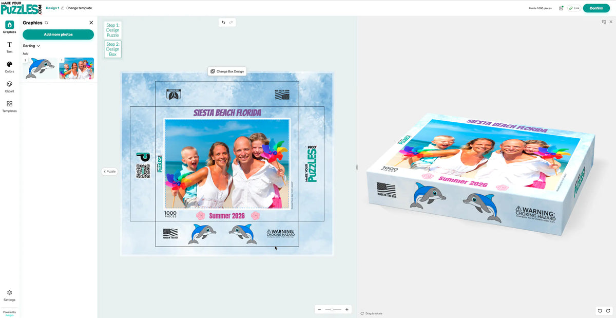 Adding additional graphics, images or cliparts to your puzzle box is super easy