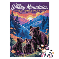Thumbnail for Great Smoky Mountains National Park Bear Family 1000 piece puzzle by MakeYourPuzzles